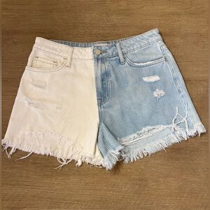 Chic Two-Tone Denim Shorts for Women